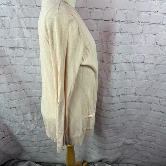 talbots sweater Cardigan w/ tank light dusty pink cotton blend sz L - Picture 2 of 11